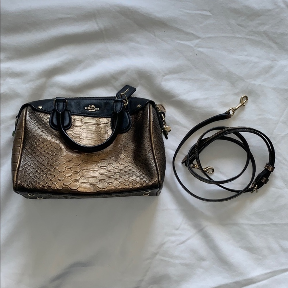 Small Coach Purse-brown and gold